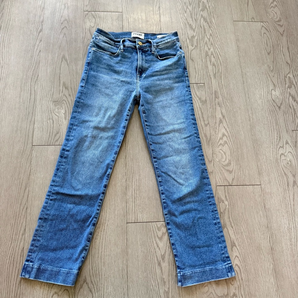 Frame Denim Straight Leg Blue Jeans